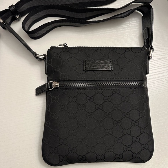 Gucci, Bags, Gucci Black Nylon Ggcrossbody Messenger Shoulder Bag